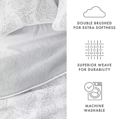 Gray Damask Reversible 2-pc. Twin Quilt Set