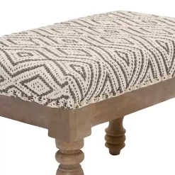 Gray Diamond Upholstered Ottoman