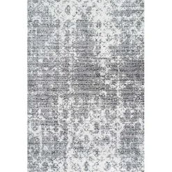 Gray Distressed Power Loomed Area Rug, 8x12