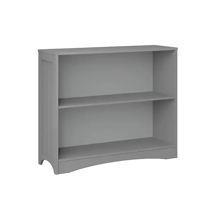 Gray Double Shelf Wooden Bookcase