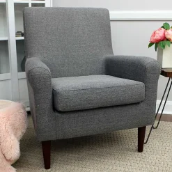 Gray Ellen Rolled Arms Accent Chair