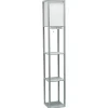 Gray Etagere Shelf Charging Floor Lamp