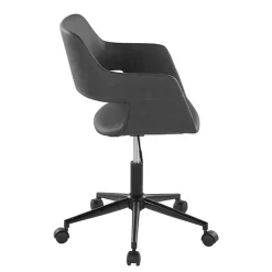 Gray Faux Leather & Black Marshall Office Chair