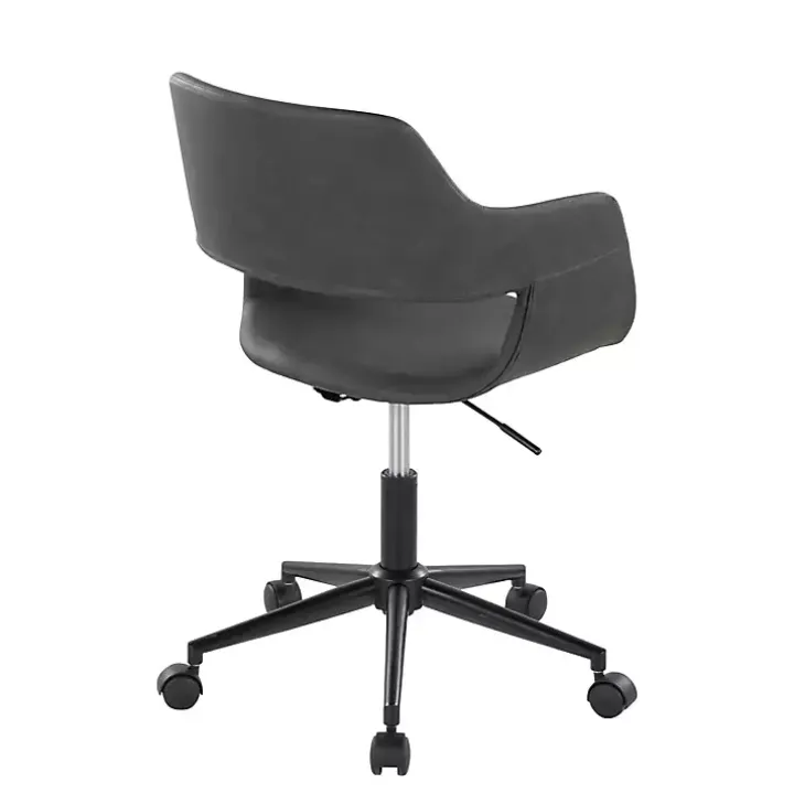 Gray Faux Leather & Black Marshall Office Chair