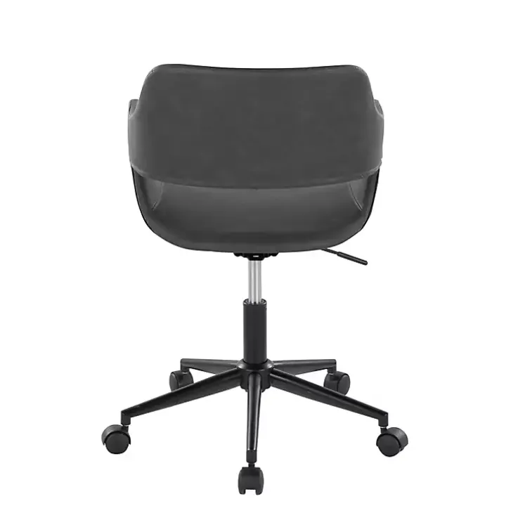 Gray Faux Leather & Black Marshall Office Chair