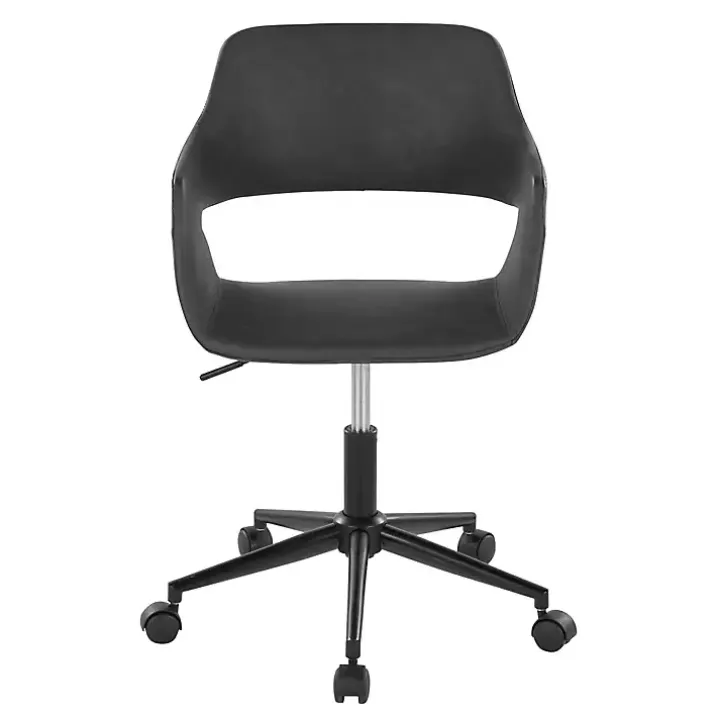 Gray Faux Leather & Black Marshall Office Chair