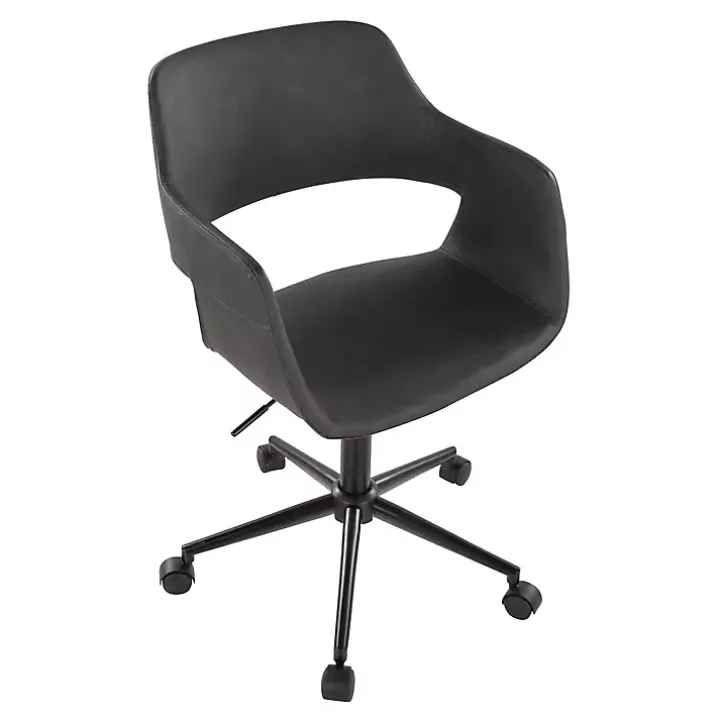 Gray Faux Leather & Black Marshall Office Chair