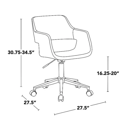 Gray Faux Leather & Gold Marshall Office Chair