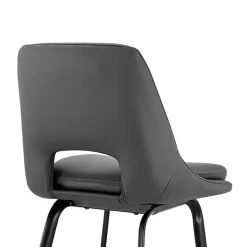 Gray Faux Leather Carise Swivel Counter Stool