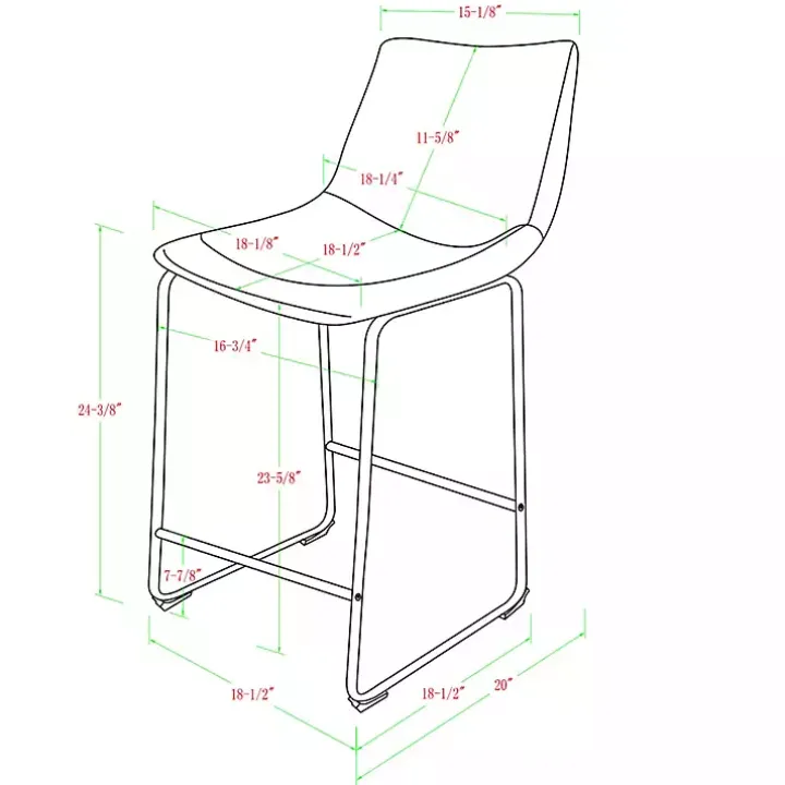 Gray Faux Leather Counter Stools, Set of 2