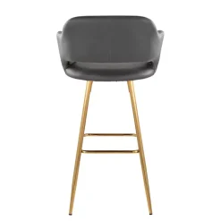 Gray Faux Leather Marge Bar Stools, Set of 2