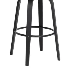 Gray Faux Leather Pico Swivel Counter Stool
