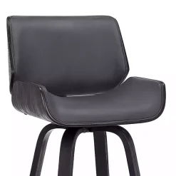 Gray Faux Leather Tyler Swivel Bar Stool