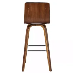 Gray Faux Leather Vienna Swivel Counter Stool