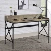 Gray Finish X Frame Wooden Hinged Top Desk