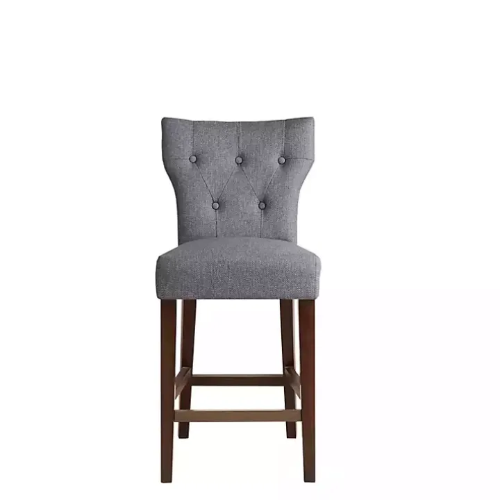 Gray Harrison Tufted Counter Stool