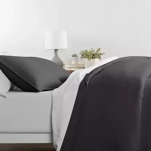 Gray Herring 3-pc. Queen Quilted Coverlet Set