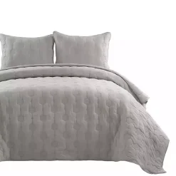 Gray Hexagon Honeycomb 3-pc. Cali King Quilt Set