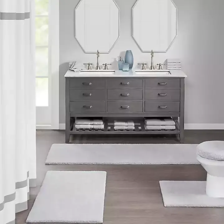 Gray High Pile Marshmallow Bath Mat, 70 in.