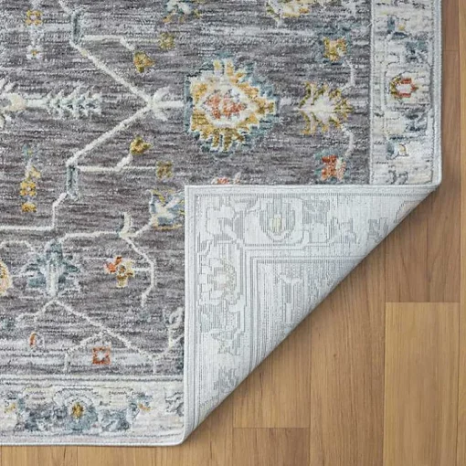 Gray Ivory Area Rug, 5x8