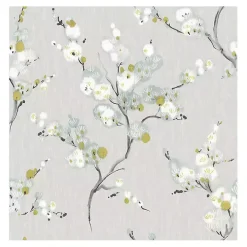 Gray Japanese Blossom Peel & Stick Wallpaper