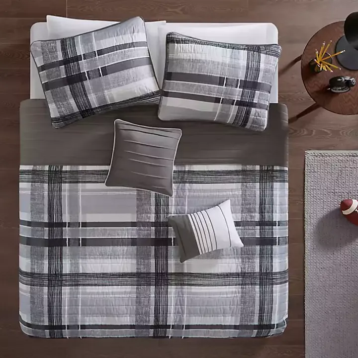 Gray Jax Plaid 4-pc. Twin/Twin XL Comforter Set