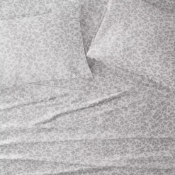 Gray Leopard Print Satin 4-pc. King Sheet Set