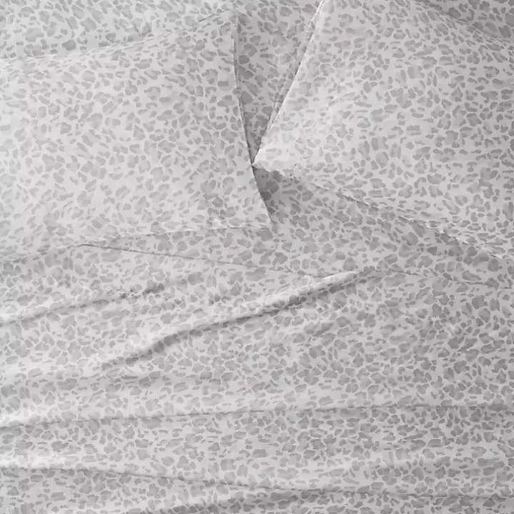 Gray Leopard Satin King 2-pc. Pillow Case Set