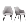 Gray Lily Upholstered Dining Chairs, Set of 2
