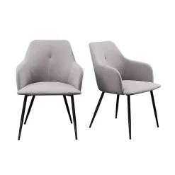 Gray Lily Upholstered Dining Chairs, Set of 2