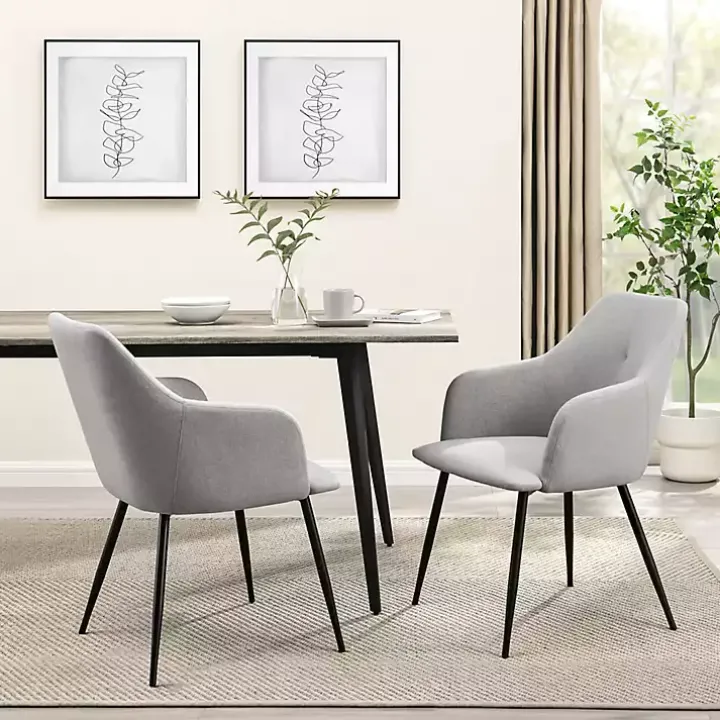 Gray Lily Upholstered Dining Chairs, Set of 2