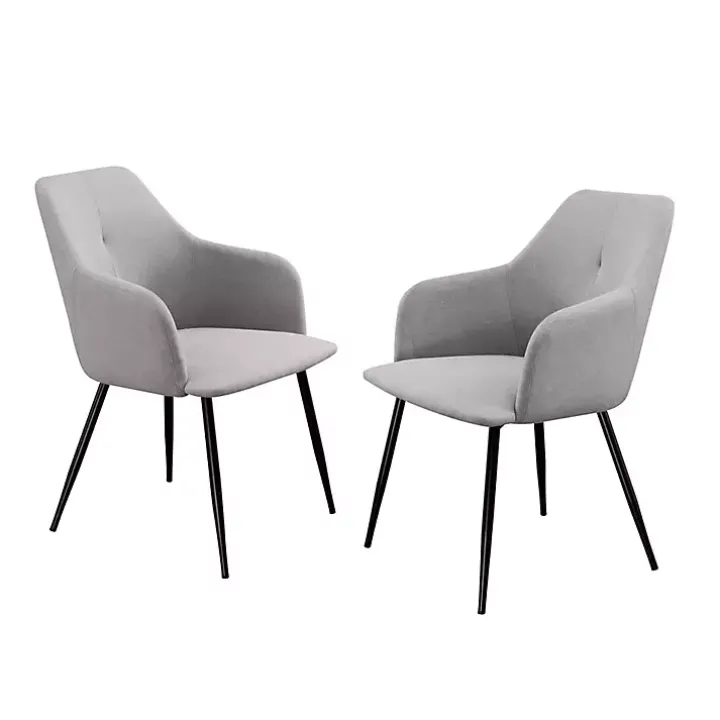 Gray Lily Upholstered Dining Chairs, Set of 2