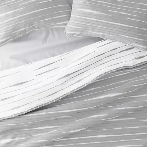 Gray Linear Reversible 3-pc. King Quilt Set