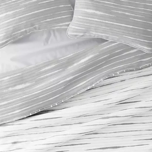 Gray Linear Reversible 3-pc. King Quilt Set