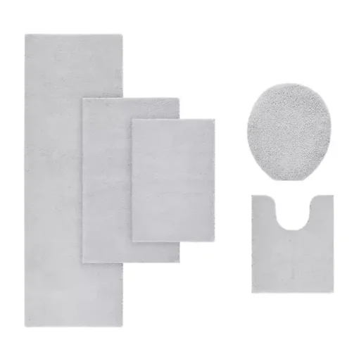 Gray Marshmallow Contour Bath Mat, 24 in.