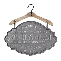 Gray Metal Laundry Room Wall Plaque