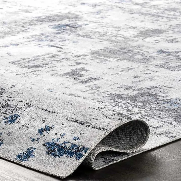 Gray Modern Abstract Washable Runner