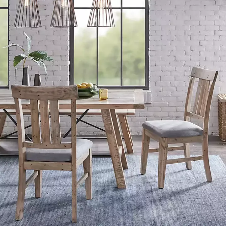 Gray Natural Wooden Sonoma Dining Chairs, Set of 2