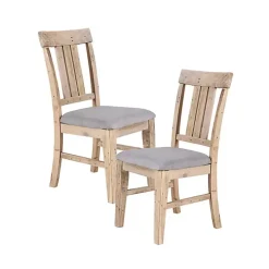 Gray Natural Wooden Sonoma Dining Chairs, Set of 2