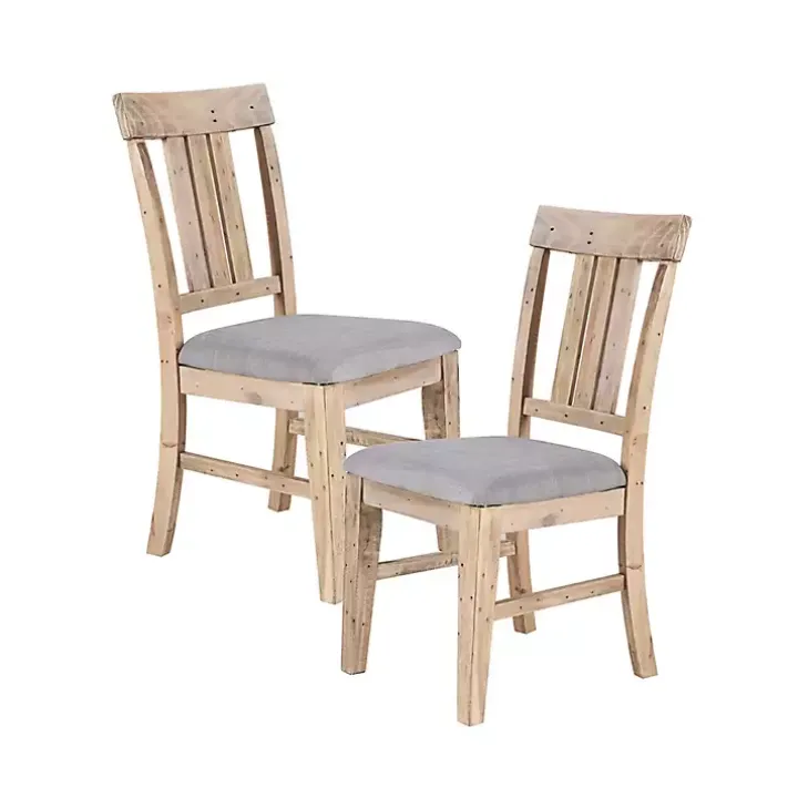 Gray Natural Wooden Sonoma Dining Chairs, Set of 2