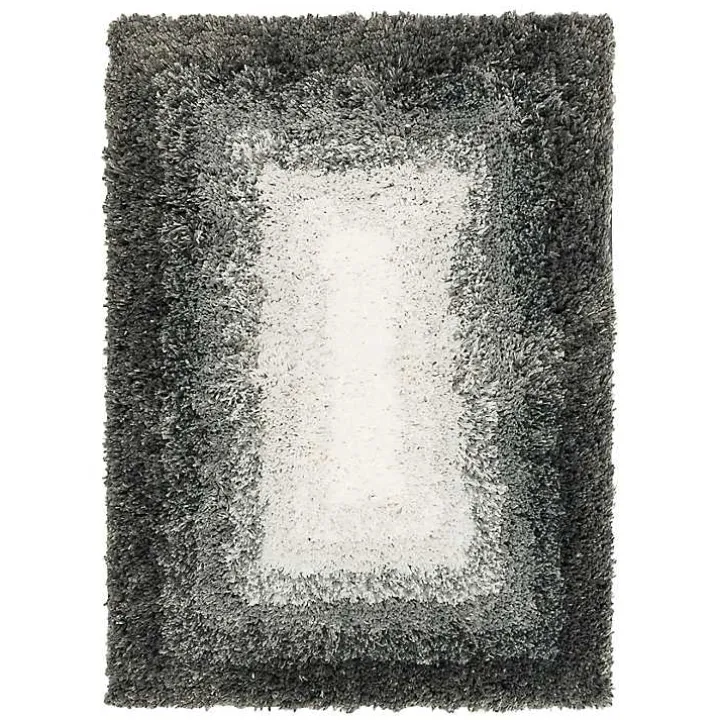 Gray Ombre Border Bath Mat, 2x3