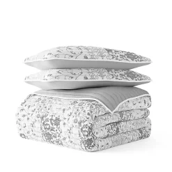 Gray Patchwork Reversible 3-pc. King Quilt Set