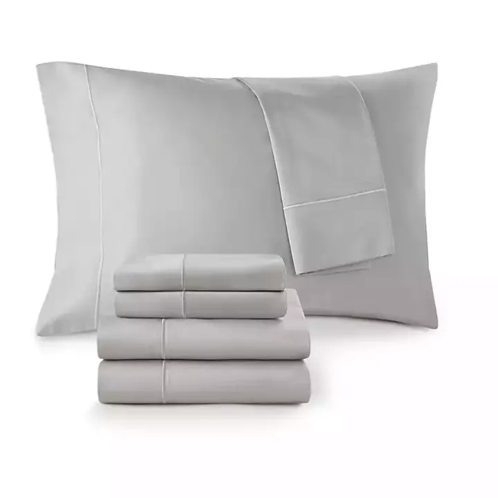 Gray Pima Cotton Sateen 4-pc. King Sheet Set