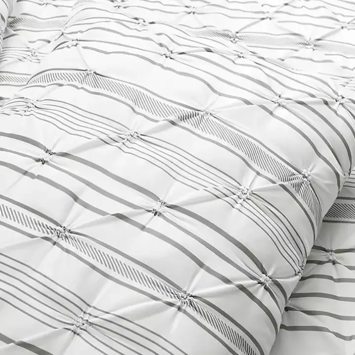 Gray Pintuck Stripe King 5-pc. Comforter Set