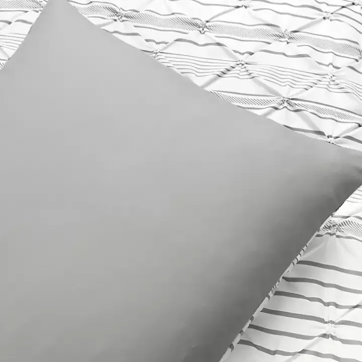 Gray Pintuck Stripe King 5-pc. Comforter Set