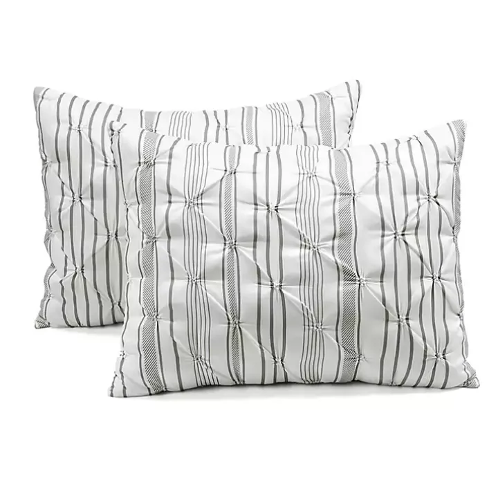 Gray Pintuck Stripe King 5-pc. Comforter Set