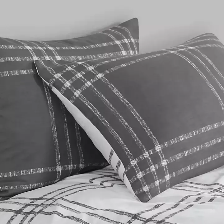 Gray Plaid Dayton 3-pc. Full/Queen Comforter Set
