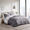 Gray Plaid Dayton 3-pc. King Comforter Set