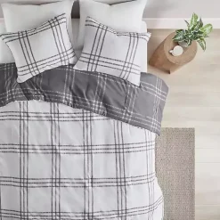 Gray Plaid Dayton 3-pc. King Comforter Set