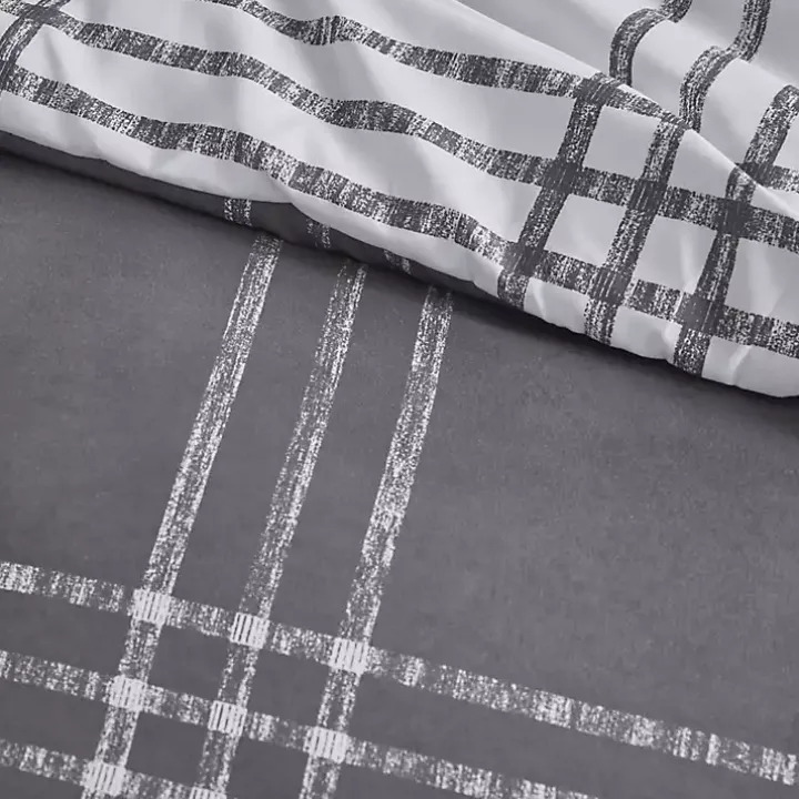 Gray Plaid Dayton 3-pc. King Comforter Set